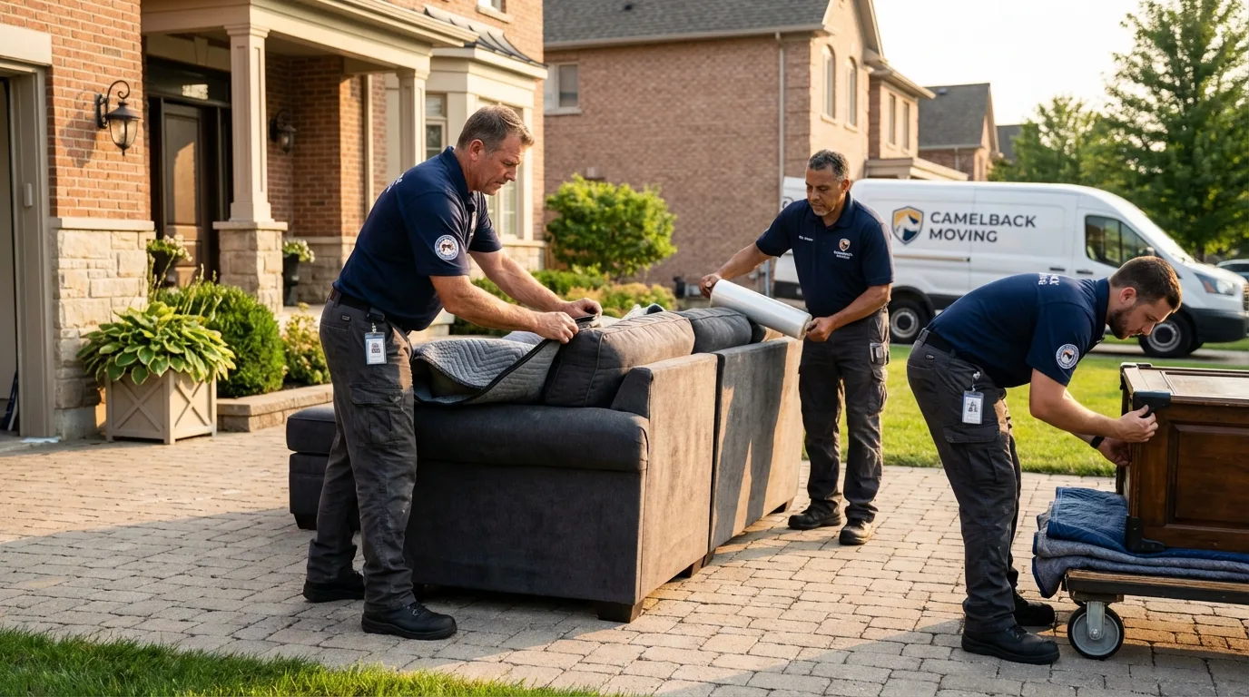 Large estate moving crew wrapping furniture in Rock Hill, SC