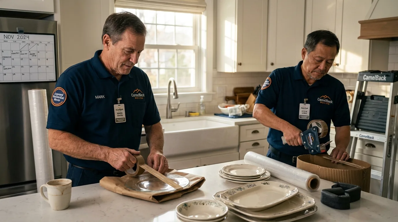 Professional crew packing kitchen dishware in Rock Hill, SC
